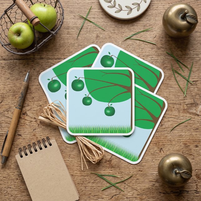 Adesivo Quadrado Árvore de Maçã Verde (Criador carregado)