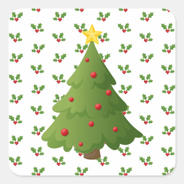 Adesivo Quadrado Árvore de Natal (Frente)