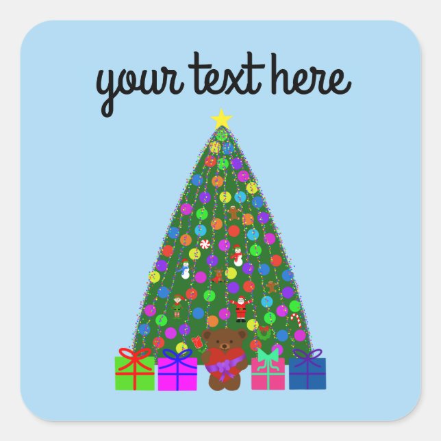 Adesivo Quadrado Árvore de Natal #3 (Frente)