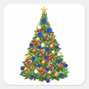 Adesivo Quadrado Árvore de Natal - Bandeira da União Europeia   Eur