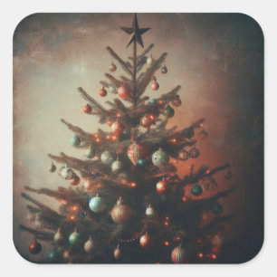 Adesivo Quadrado Árvore de Natal com Modern Boho Vibes