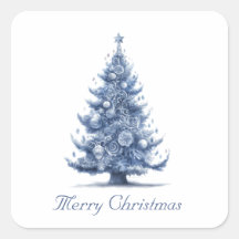 Árvore de Natal em Azul Delft personalizável
