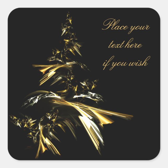Adesivo Quadrado Árvore de Natal em Preto 001 (Frente)