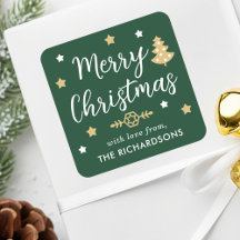 Árvore de Natal Moderna Nome da Família Verde Pers
