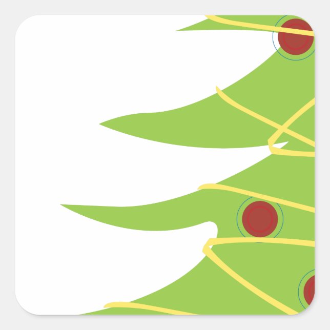 Adesivo Quadrado Árvore de Natal Moderna Simples (Frente)