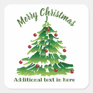 Adesivo Quadrado Árvore de Natal original no verde vermelho no
