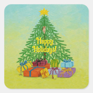 Adesivo Quadrado Árvore de Natal personalizada