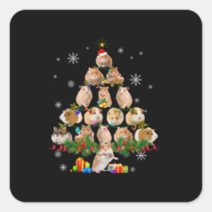 Adesivo Quadrado Árvore de Natal Pet Lover, Porco de Árvore