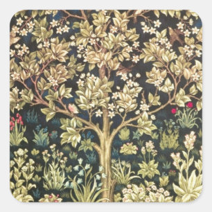 Adesivo Quadrado Árvore de William Morris do Pre-Raphaelite do