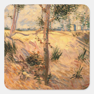 Adesivo Quadrado Árvore em campo em dia ensolarado por Vincent van