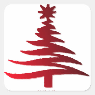 Adesivo Quadrado Árvore Natal Vermelho