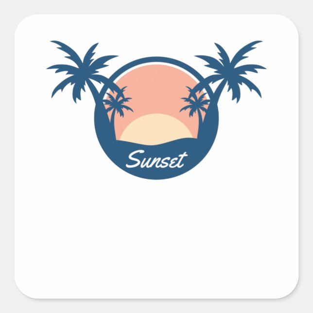 Adesivo Quadrado Árvore Sunset (Frente)