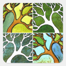 Árvores Mãos Esculpidas em Aquarela e Caneta e Tin