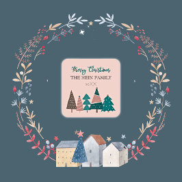 Adesivo Quadrado Árvores Rosa de Natal Personalizadas