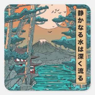 Adesivo Quadrado As águas estáticas são profundas.