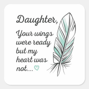 Adesivo Quadrado As Asas Filhas Estavam Prontas Pelo Meu Coração, N