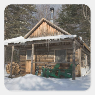 Adesivo Quadrado As cabanas no pequeno Lyford Pond da AMC