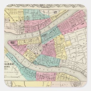 Adesivo Quadrado As cidades de Pittsburgh Allegheny Cincinnati