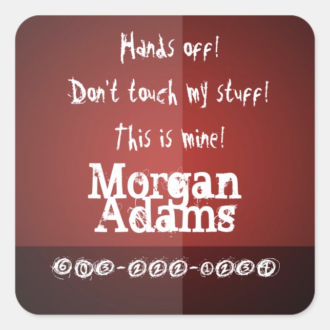 Adesivo Quadrado As Crianças Desligam-Se! Rótulo - Personalizado do (Frente)