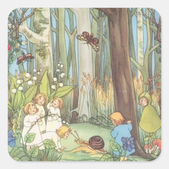 Adesivo Quadrado As Crianças Raízes Sibylle Von Olfers (Frente)