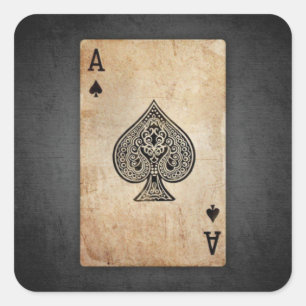 Adesivo Quadrado Ás de travesseiro decorativo de espadas