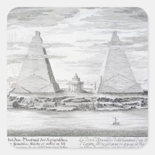 Adesivo Quadrado As duas pirâmides de Moeris, rei de Egipto e seu