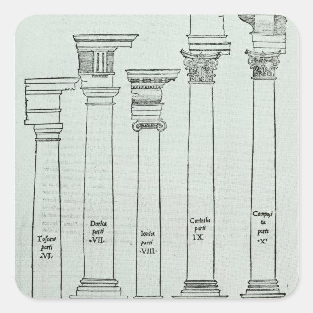 Adesivo Quadrado As encomendas da arquitetura (Frente)