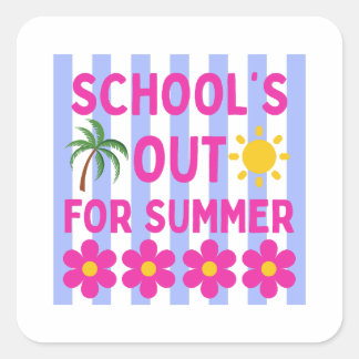 Adesivo Quadrado As férias escolares de verão começaram