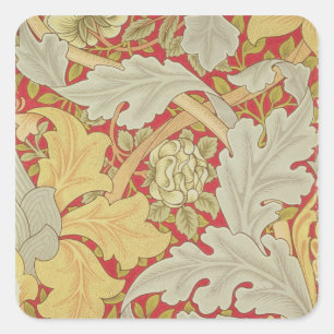 Adesivo Quadrado As folhas do Acanthus e selvagem aumentaram em um