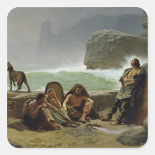 Adesivo Quadrado As guardas costeiras Gaulish, 1888