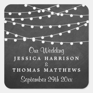 Adesivo Quadrado As Luzes De Corda Na Coleção De Casamentos De Chal