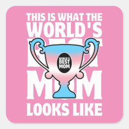 Adesivo Quadrado As melhores cores da bandeira Trans da mãe do mund