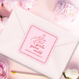 Adesivo Quadrado As Meninas Chic Ficaram Ligeiras Bachelorette Manu