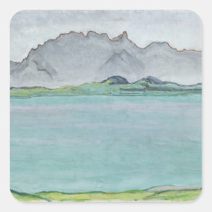 Adesivo Quadrado As montanhas de Stockhorn e o lago Thun, 1911