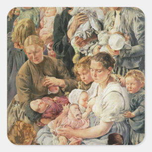 Adesivo Quadrado As mulheres endireitam o painel das idades do