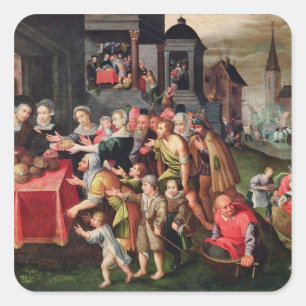 Adesivo Quadrado As Obras do Compaixão