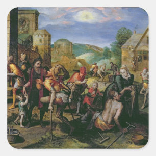 Adesivo Quadrado As Obras do Compaixão