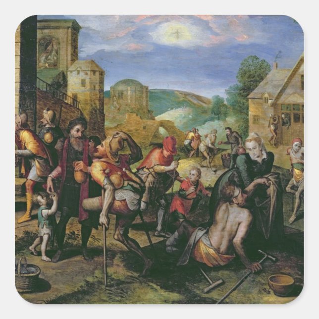 Adesivo Quadrado As Obras do Compaixão (Frente)