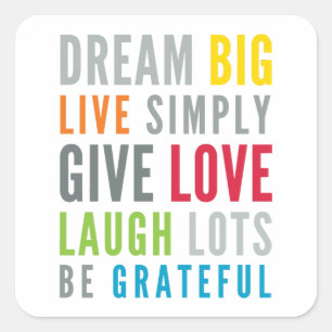 Adesivo Quadrado AS PALAVRAS A VIVER pela mantra inspirador moderna