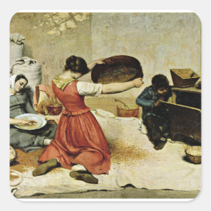 Adesivo Quadrado As Peneiradoras de Trigo, arte fina,