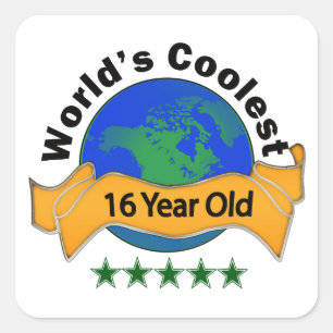 Adesivo Quadrado As pessoas de 16 anos as mais frescas do mundo
