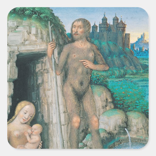 Adesivo Quadrado As quatro condições da sociedade: o Estado selvage (Frente)