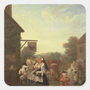 Adesivo Quadrado As quatro horas do dia: Nivelamento, 1736