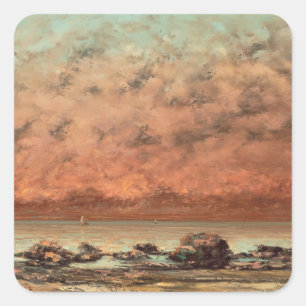 Adesivo Quadrado As rochas do preto em Trouville, 1865 - 66