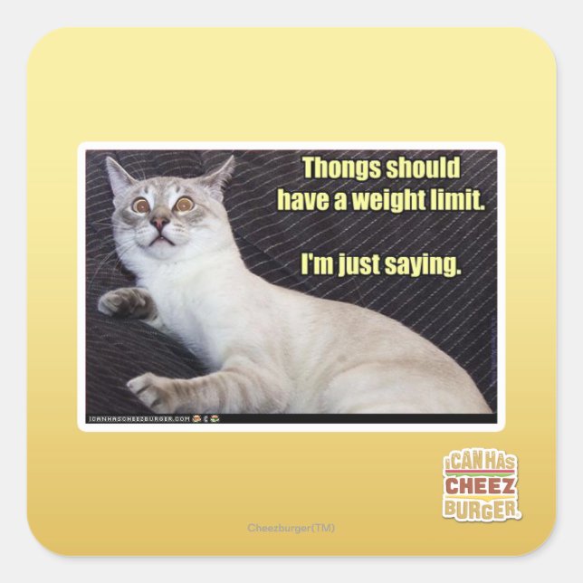 Adesivo Quadrado As tangas devem ter um limite do peso (Frente)