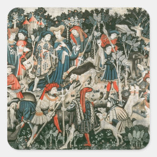 Adesivo Quadrado As tapeçarias da caça de Devonshire
