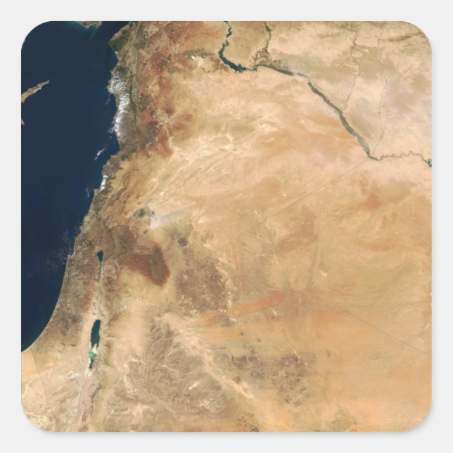 Adesivo Quadrado As terras de Israel ao longo da costa oriental (Frente)