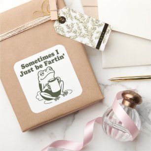 Adesivo Quadrado Às vezes eu só fico soltando pum Sapo engraçado de