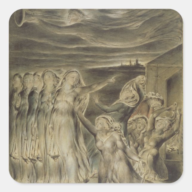 Adesivo Quadrado As Virgens Sábias e Tolo, c.1822 (c/c e caneta) (Frente)