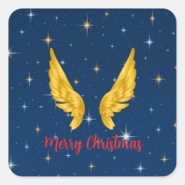 Adesivo Quadrado Asas de Anjo Feliz Natal